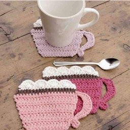 Подставки в виде чашки под горячее, вяжем крючком