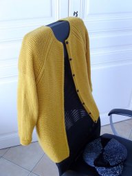 Жакет регланом платочным узором