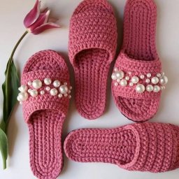 Домашние тапочки из трикотажной пряжи