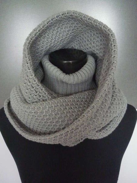 Удобный зимний аксессуар - шарф-капюшон