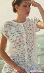 Филейное вязание: Джемпер крючком