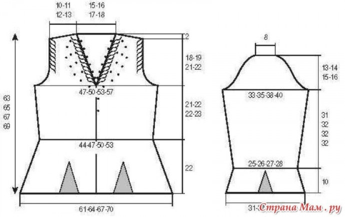 Голубой жакет спицами