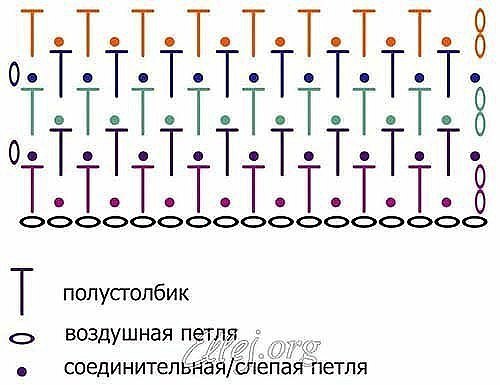 Плотный рельефный узор крючком