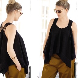 Вяжем интересный топ с бретелями