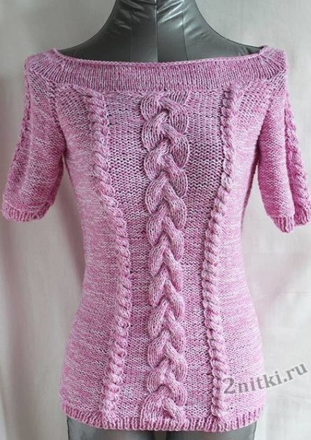 Хлопковый пуловер "Pink flower" (с англ. "розовый цветок")