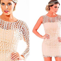 Асимметричное ажурное с рукавом