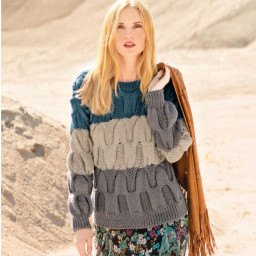 Стильный джемпер с крупным рельефным узором