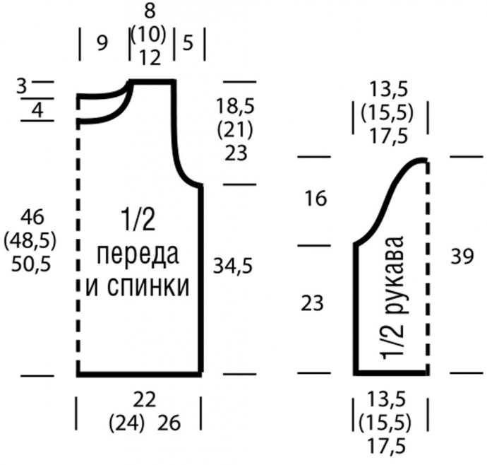 Вяжем ажурный джемпер с укороченными рукавами