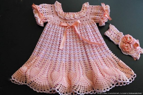 Персиковое платье для малышки 0