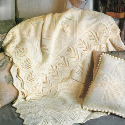 Плед спицами "Зимний лес"