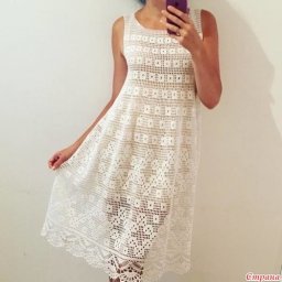 Нежный сарафан в филейной технике