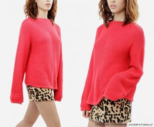 Пуловер жемчужным узором