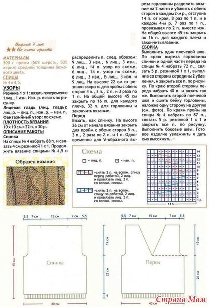 Жилет для мальчика. Вязание спицами