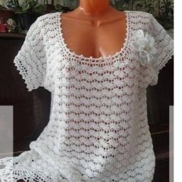 Белая туника крючком