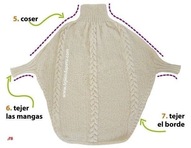Интересная модель свитера спицами