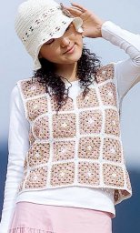 Японские журналы: жилет из "бабушкиных" квадратов