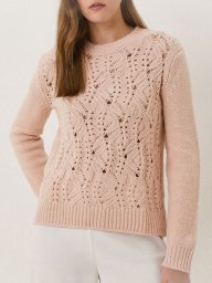 Джемпер с ажуром, вяжем спицами