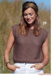 Короткий топ простым узором