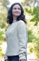 Узор для круглой кокетки спицами