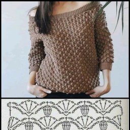 Узор для пуловера крючком