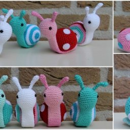 Милые вязаные улитки