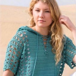 Просторная туника крючком