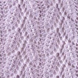 Узор с листьями для вязания палантина спицами