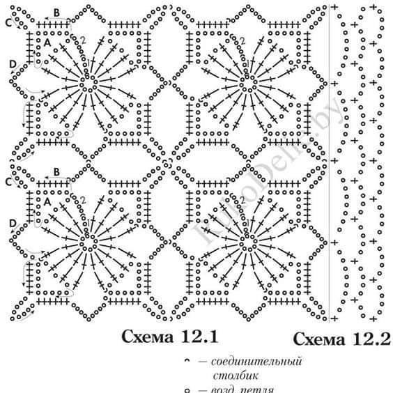 Квадратные мотивы крючком