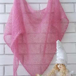 Воздушный платок спицами из мохера