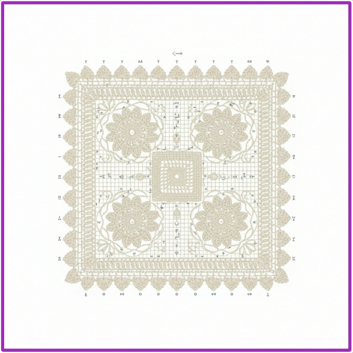 Квадратная салфетка «ананасы» крючком