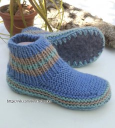 Красивые тапочки спицами