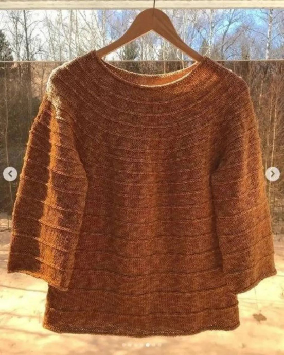 Джемпер "Корица", вяжем спицами