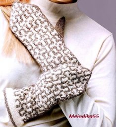 Жаккардовые варежки спицами