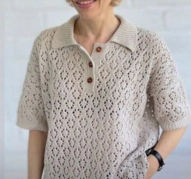 Кофточка-поло спицами