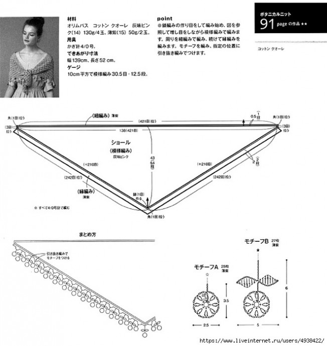 Нежная шаль KEIKO OKAMOTO, вяжем крючком