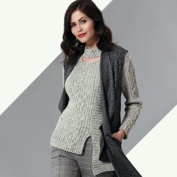 Асимметричный джемпер с ромбами