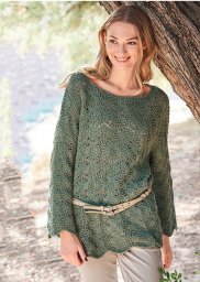 Ажурный пуловер прямого силуэта