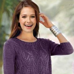 Пуловер с ажурными узорами