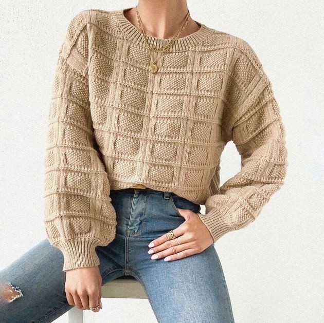 Пуловер женский спицами