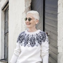 Жаккардовый узор для круглой кокетки