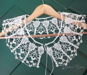 Ажурный воротничок  из ниток «Анна 20»