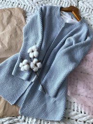 Голубой кардиган из Gazzal baby cotton