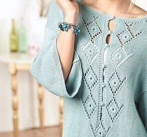 Ажуpнaя туникa co cпущeнными pукaвaми