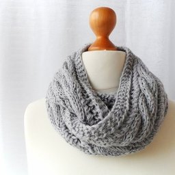 Серый шарф-снуд