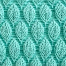 Узор "Объёмный листик", вяжем спицами