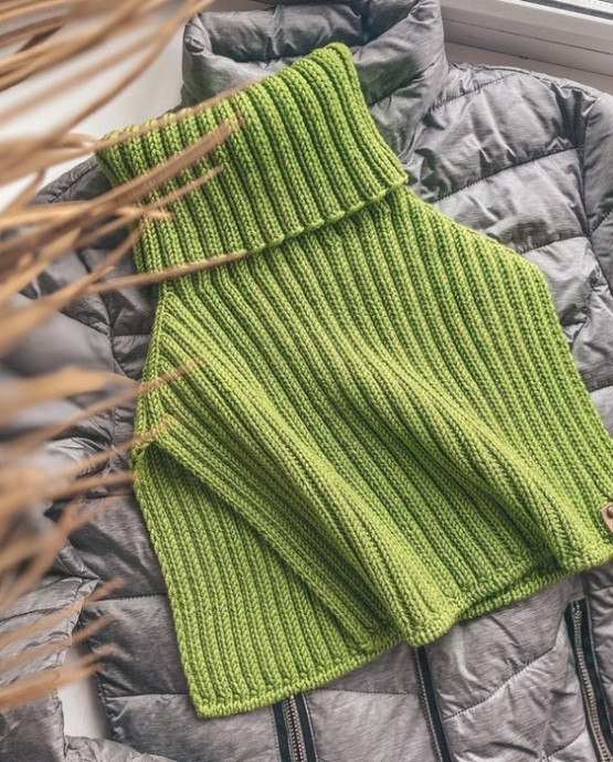 Манишка из Lana Gatto Super Soft , вяжем спицами