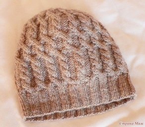 Мужская шапка спицами