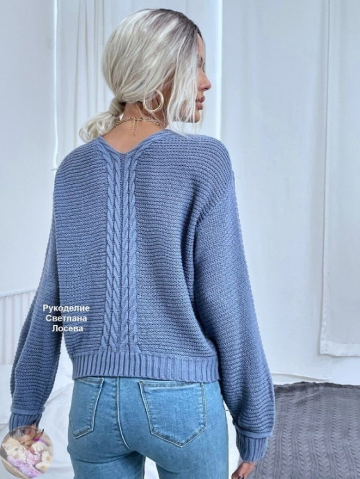 Стильный пулoвep спицами