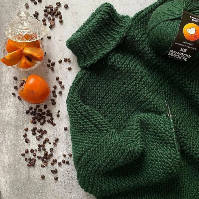 Зеленый свитер из rainbowbirdru wool