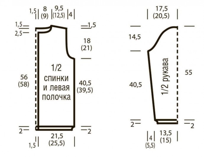 Узор для кардигана спицами